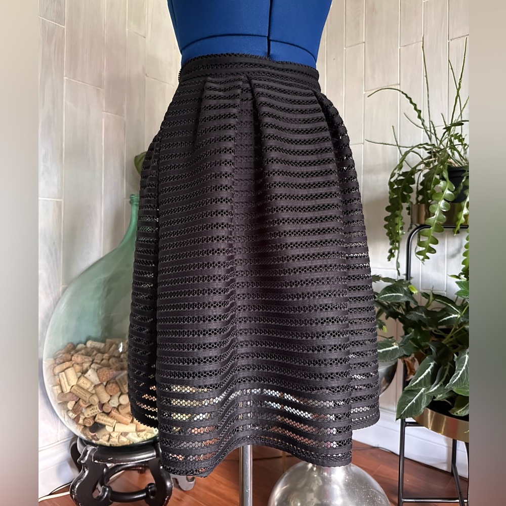 Must Have Black Textured Midi Skirt